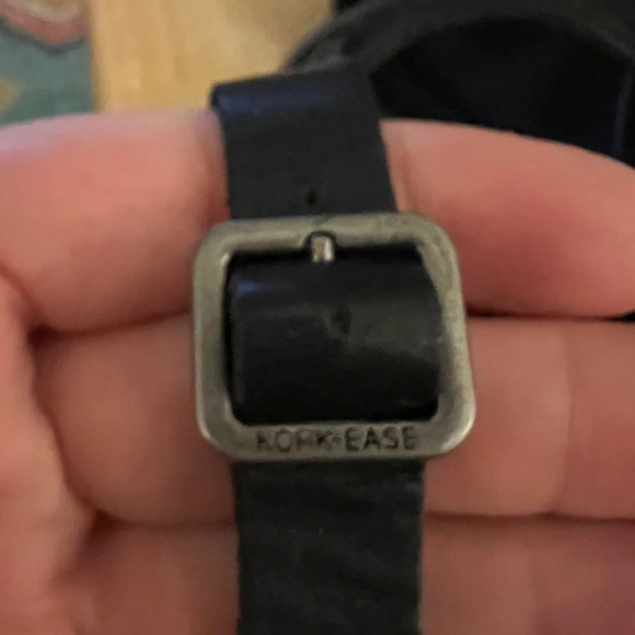 KORK-EASE Adelaide Black Leather Wedge Buckle Sandals - Picture 2 of 9